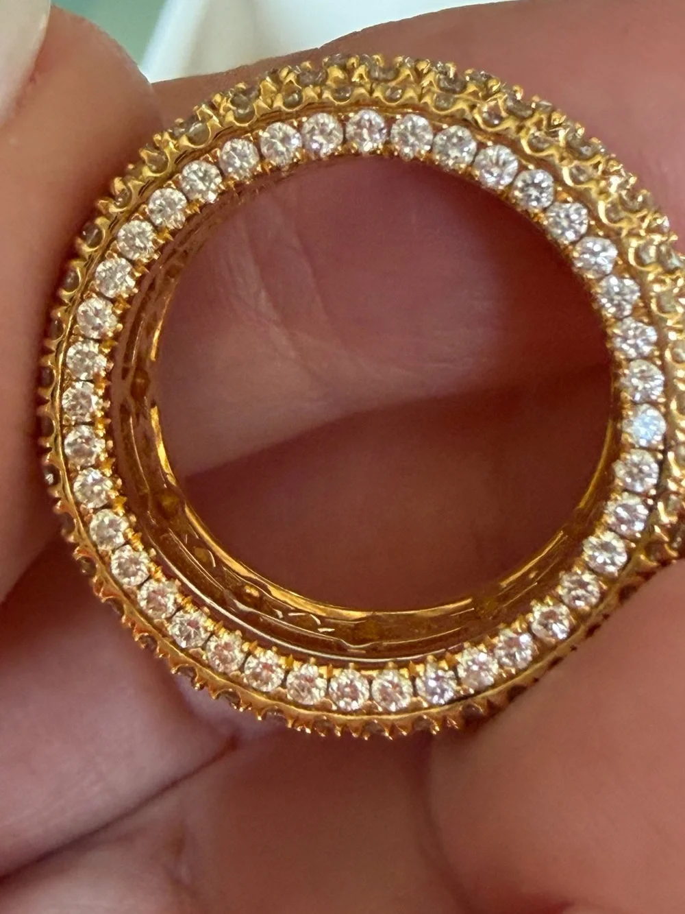 18k Yellow Gold 5.53 CTW Natural Diamond Wide Eternity Anniversary Band 14.20G